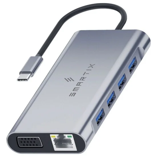 Smartix Premium 11 in 1 USB -C Hub - Grey